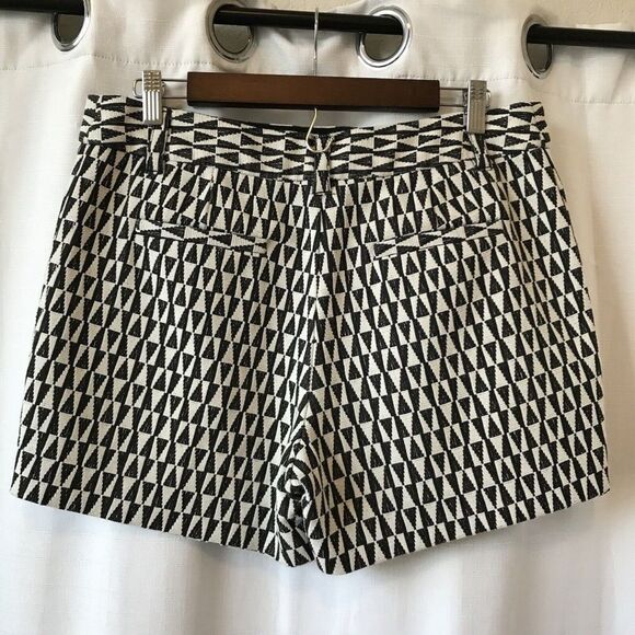 Anthropologie Cartonnier Neda Shorts Black White Geometric Print 4” Retro Mod 10 - Picture 6 of 10